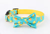 Sliced Summer Melon Dog Collar with Removable Matching Bow Tie