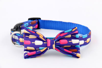 Icy Poles Dog Collar with Removable Matching Bow Tie