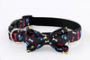 Bones & Paws Dog Collar with Removable Matching Bow Tie